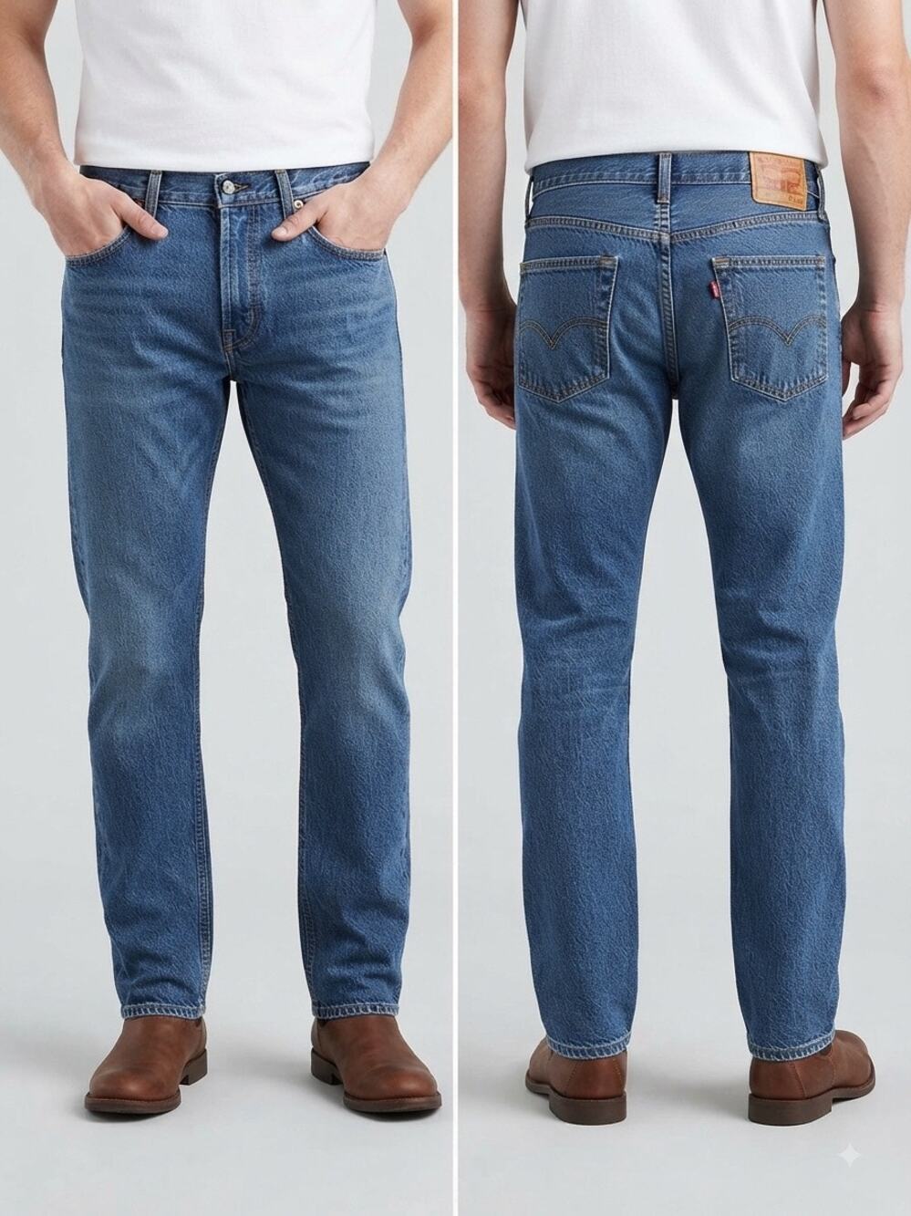 Levi's 505 Regular Fit Jeans Mens 32x32 Medium Wash Straight Leg Denim